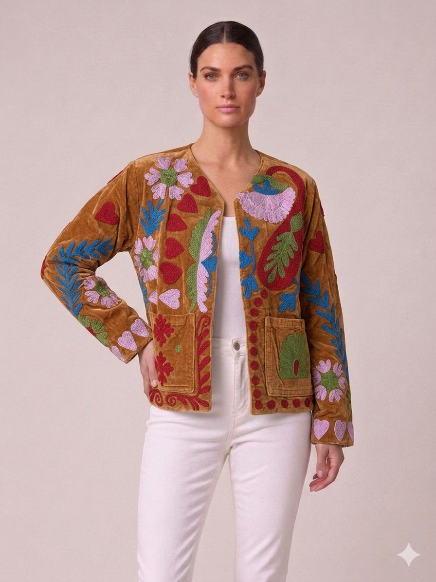 Saco Velvet bordado