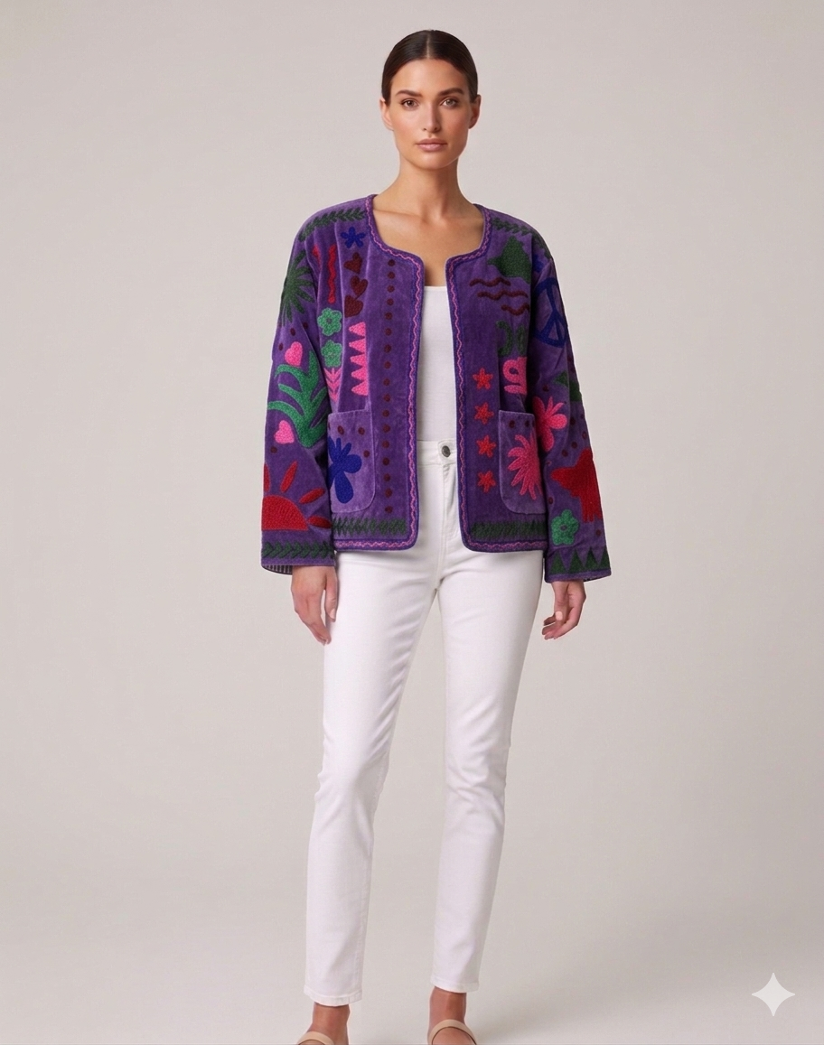 Saco Velvet bordado