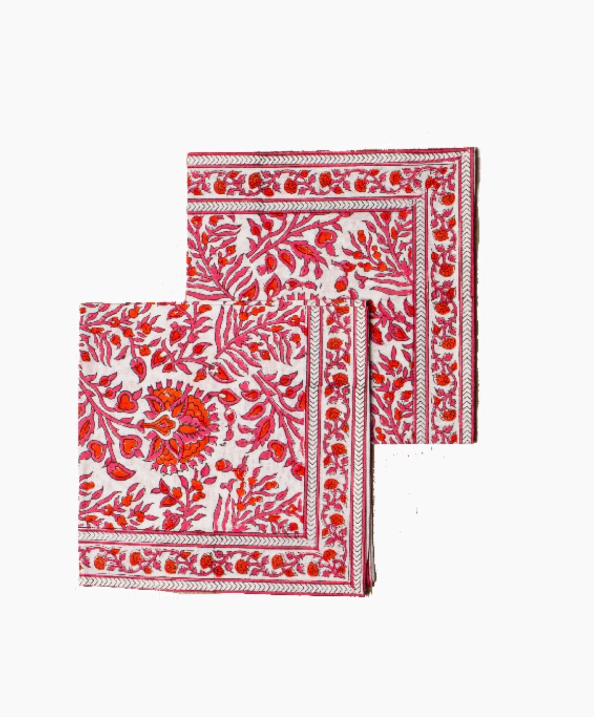Set 4 Servilletas flores naranjas