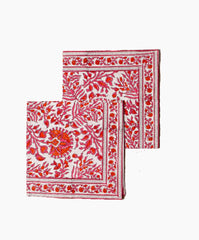 Set 4 Servilletas flores naranjas