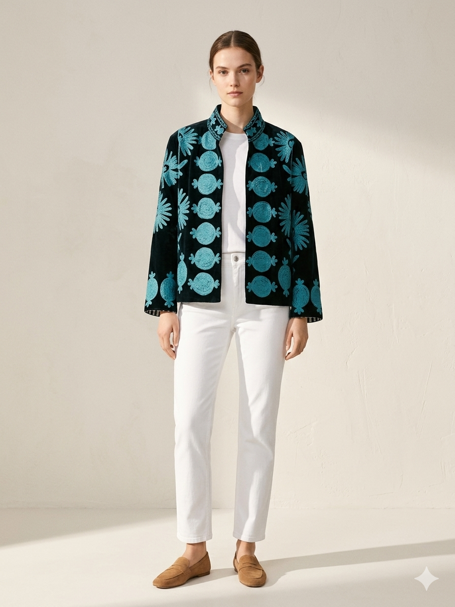 Saco Velvet Bordado