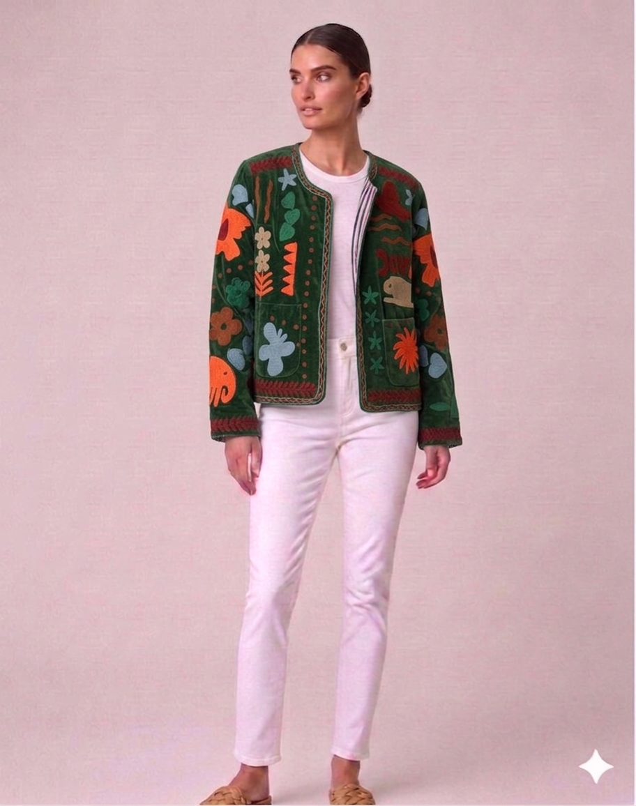 Saco Velvet bordado