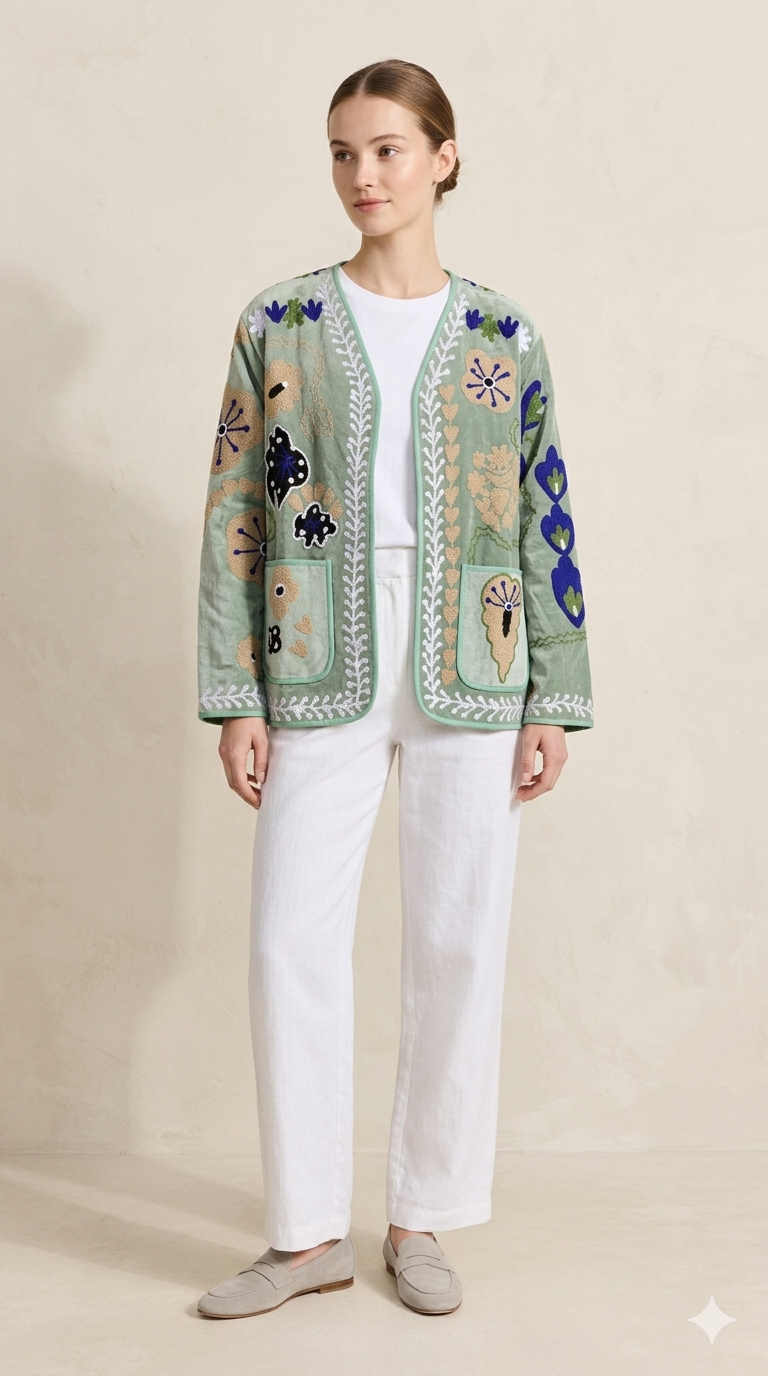 Saco Velvet bordado
