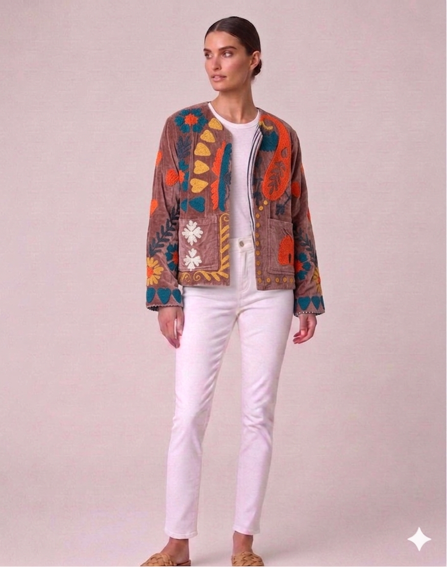 Saco Velvet bordado