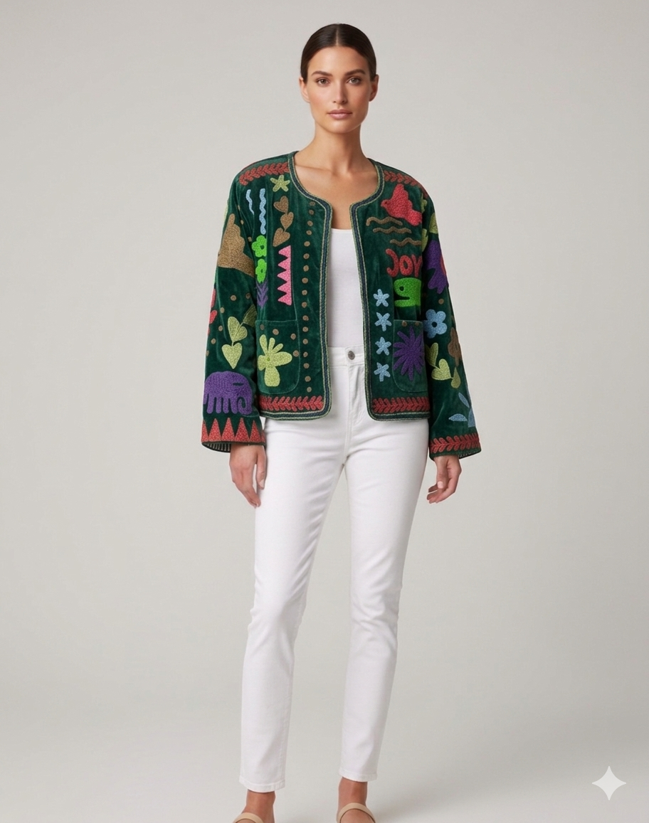 Saco Velvet bordado