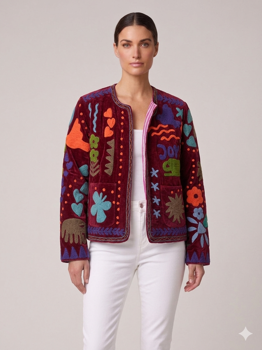 Saco Velvet bordado