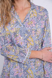 Pijama flores grises