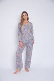 Pijama flores grises