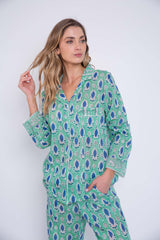 Pijama Plumas verdes